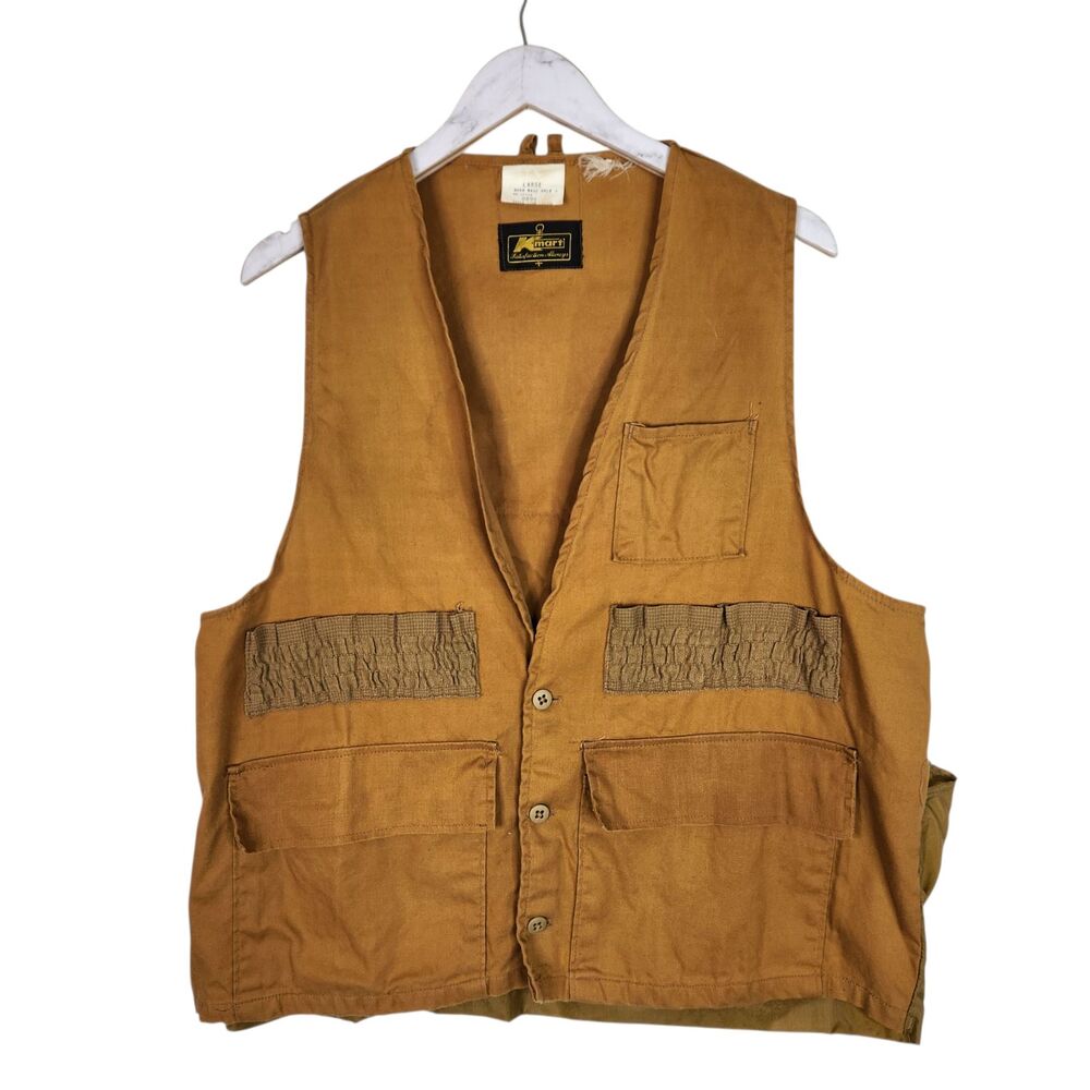 Vintage‎ Kmart Safari Vest Mens Large Multi Pocket Fishing Utility Outdoor 80s